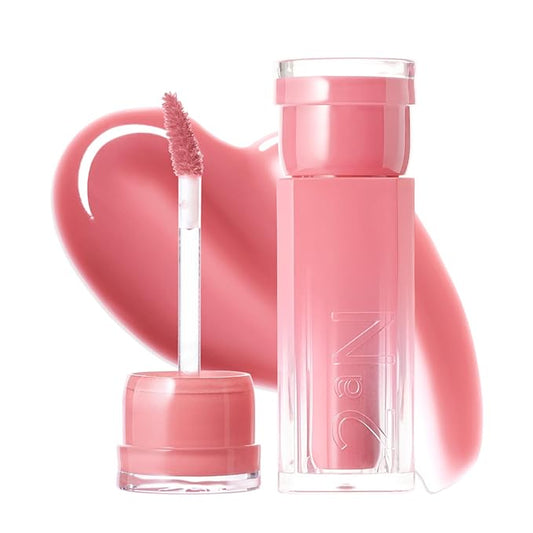 2aN Glaze Bouncing Tint – Lightweight, Moisturizing Lip Tint with High-Shine Finish, Smooth, Light Plumping, Comfortable Wear, Korean Makeup (Rosy Mocha, 0.16 oz)-VivaGrace Women