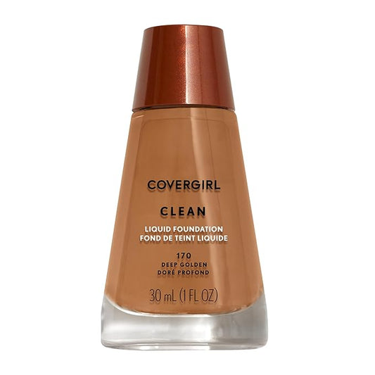 COVERGIRL Clean Liquid Foundation, Deep Golden 170, Pack of 1-VivaGrace Women