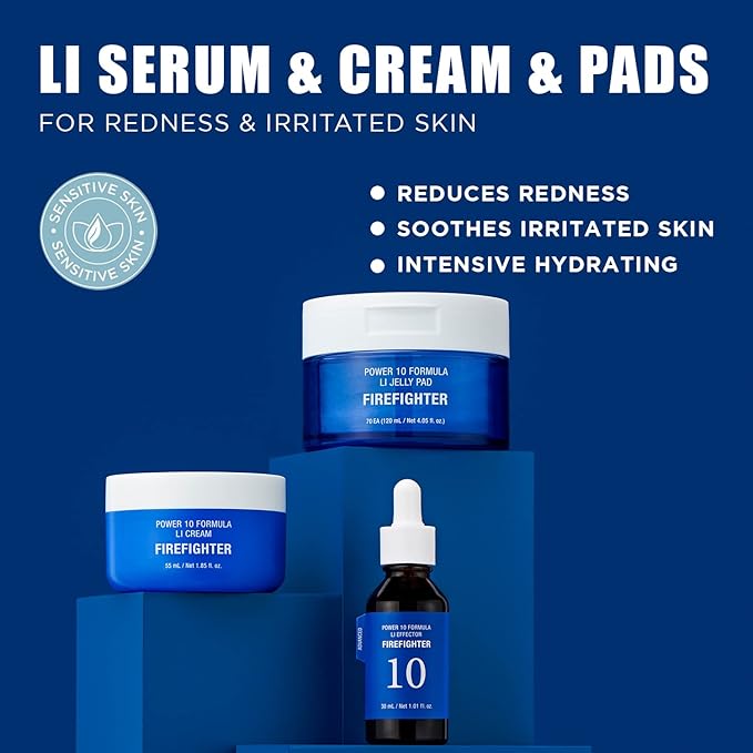 It'S SKIN LI Calming Skincare Set - Soothing Toner Pads, Ampoule Serum, Moisture Cream – Redness & Acne Relief with Licorice Extract & Guaiazulene – for Clear Skin-VivaGrace Women