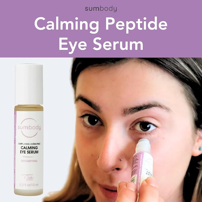 Natural Peptide Energizing + Eye Serum Reduces Puffiness, Fine Lines & Under Eye Bags Hydrating fragrance free Under Eye Treatment Roller ball massage, age-defying eye cream-VivaGrace Women