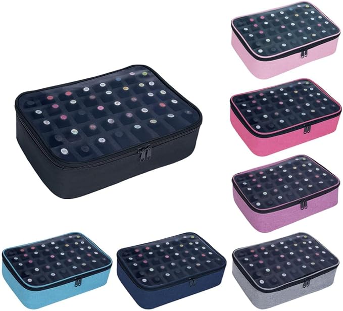 Small Clear Nail Polish Organizer Holds 40 bottles(15ml-0.5fl.oz) Nail Polish Case Multifunctional Nail Polish Bag organizer, Cosmetic Travel Makeup Bags for Women Green
