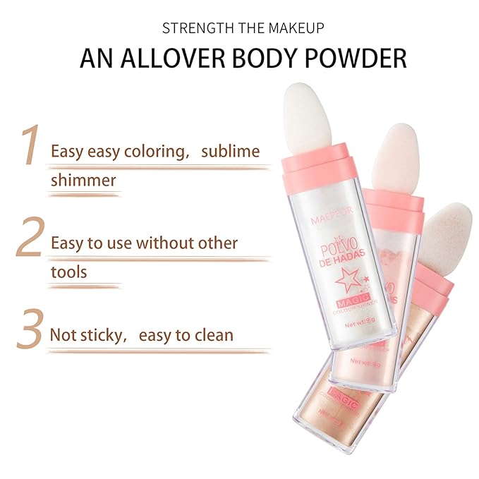 MAEPEOR Highlighter Powder Stick 6 Colors Shimmer Not-sticky Brighten Highlighter Powder Stick Natural Sparkle Glitter Highlighter Makeup Cosmetic for Lip Face Body Makeup (03 Golden Brown)-VivaGrace Women