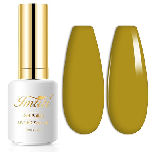 Imtiti Gel Nail Polish, Mustard Yellow Gel Polish, Autumn Gel Polish, 0.5 fl oz