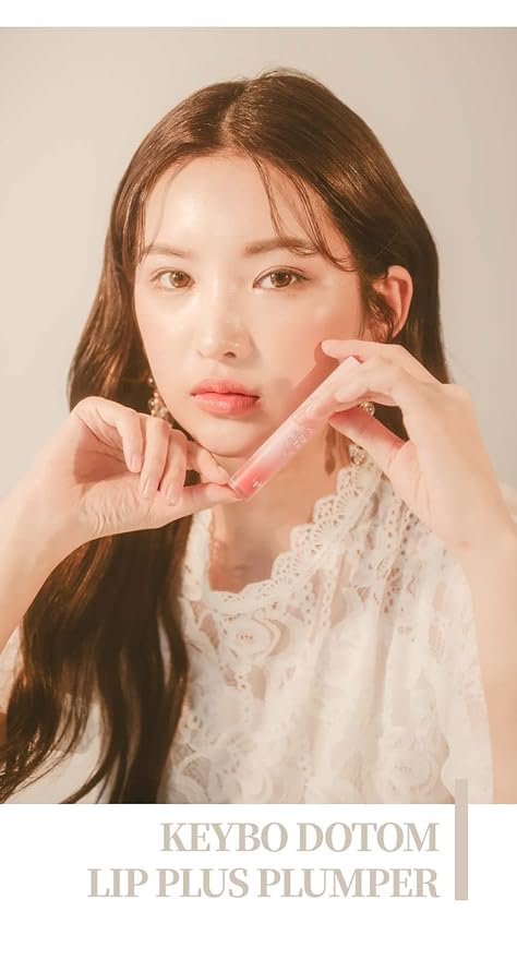 KEYBO Lip Plumper Dotom Lip Plus 16 Colors, 3 Steps Extreme Plumping Clear Lip Gloss by Essence Lip Care Oil & 16 Color Tints from Korean Makeup (01. Spring Glass)-VivaGrace Women