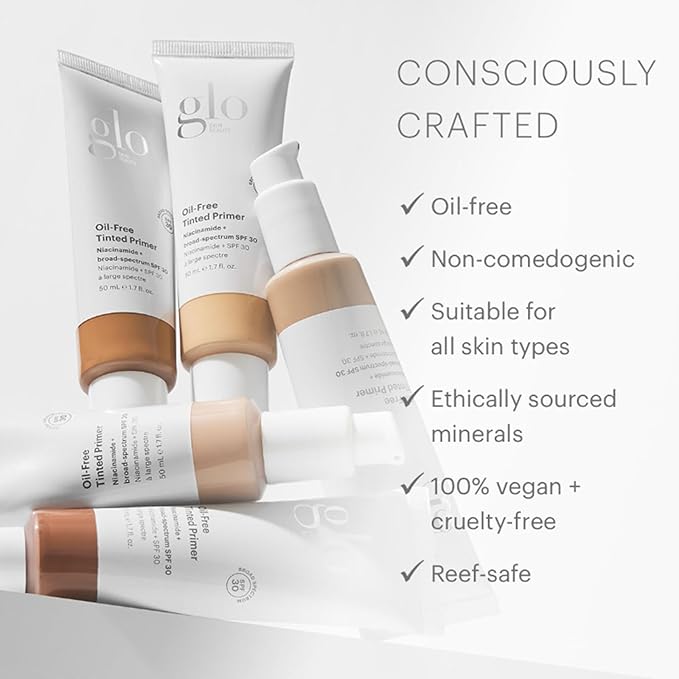 Glo Skin Beauty Oil-Free Tinted Primer SPF 30, (Light) 1.7 oz - Mineral Makeup for Face, 4-in-1 Foundation Primer, Sheer Coverage, Skincare & Sunscreen With Broad Spectrum UVA/UVB Protection-VivaGrace Women