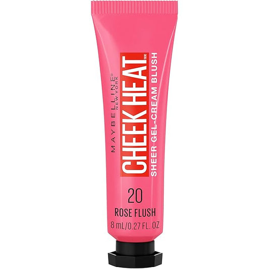 Maybelline Cheek Heat Gel-Cream Blush Makeup, lightweight, Breathable Feel, Sheer Flush Of Color, Natural-Looking, Dewy Finish, Oil-Free, Rose Flush, 1 Count-VivaGrace Women