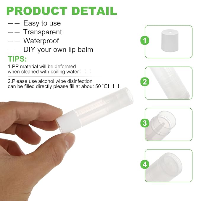 Lip Balm Tubes with Filling Tray and Spatula, 100PCS 5ml White Lip Balm Containers with White Caps, DIY Lip Care Balms Making Tray and Spatula for Women Girl Cosmetics Makeup-VivaGrace Women