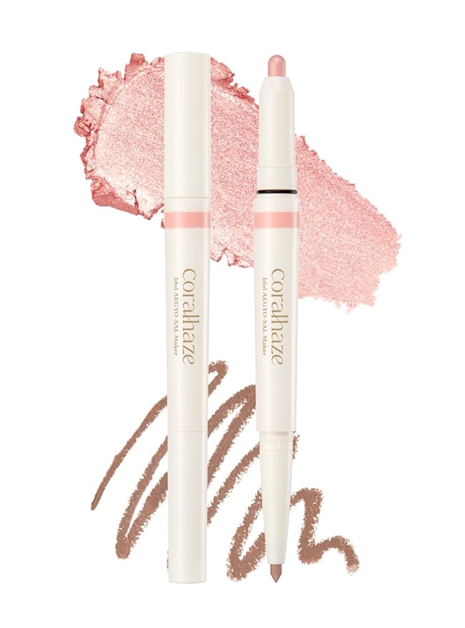 CORALHAZE Idol AEGYO-SAL Maker 05 Dreamy Rose, 2-in-1 Under-Eye Highlighter and Contour Liner for Bright, Voluminous Eyes, Long-Lasting, Smudge-Proof Shimmer Stick with Natural Glow, Korean Beauty-VivaGrace Women