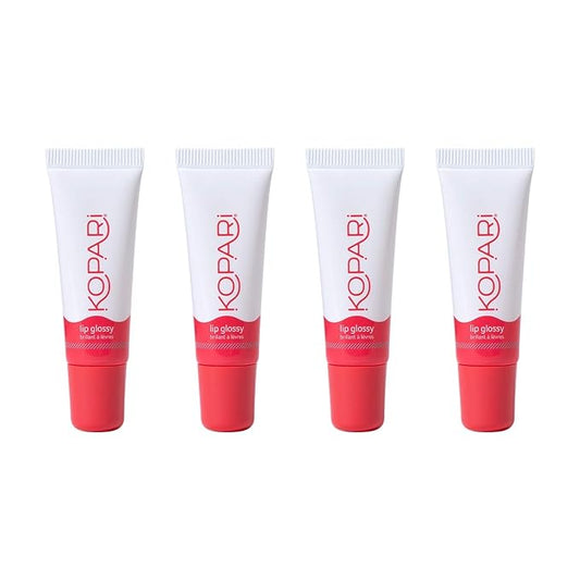 Kopari Coconut Lip Glossy Clear - Hydrating and Moisturizing Coconut Oil, Vitamin E and Shea Butter Lip Gloss With 100% Organic Coconut Oil, Non GMO, Vegan Sulfate Free (4 Pack)-VivaGrace Women