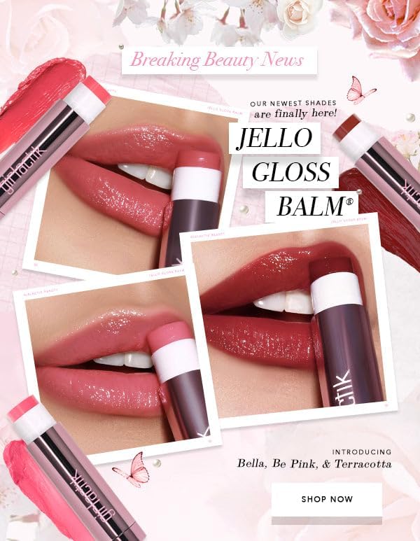 Girlactik Jello Gloss Lip Balm - Original Lip Care with Vitamin E, Aloe Vera, Avocado and Apricot Kernel Oil for Hydrating, Moisturizing Lip Balm with Glossy, Smooth, 4.5 g / 0.15 oz (Terracotta)-VivaGrace Women