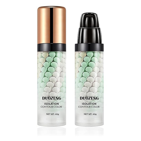 1 Pcs One Step Color Corrector,Natural Isolation Cream,Face Primer Makeup Tricolor Moisturizer,Oil Control & Moisturizing Skin Tone Correcting Primer Concealer Foundation Set B-VivaGrace Women