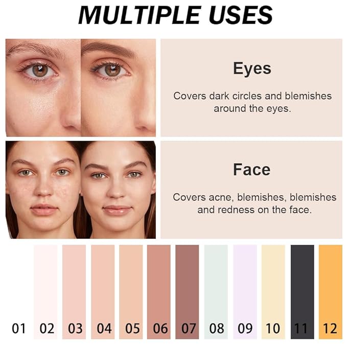 Kaely Color Correcting Concealer,Cream Pot Concealer Full Coverage,under Eye Concealer Palette for Conceals Dark Circles,Waterproof Foundation Face Makeup,04 Neutral-VivaGrace Women