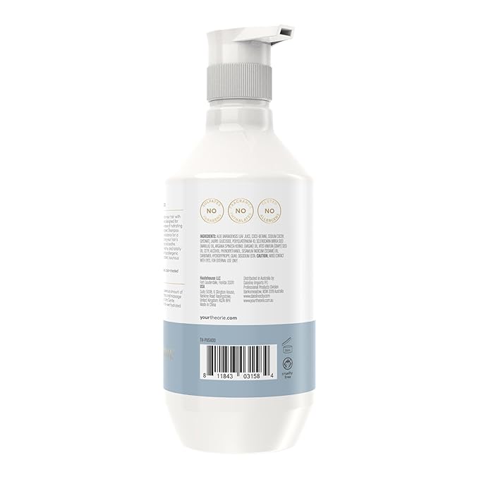 Theorie PURE Ultra Gentle Hypoallergenic Shampoo – Plant-Based & Vegan – Fragrance-Free – Designed for Delicate Scalp Care – Pump Bottle – 400mL-VivaGrace Women