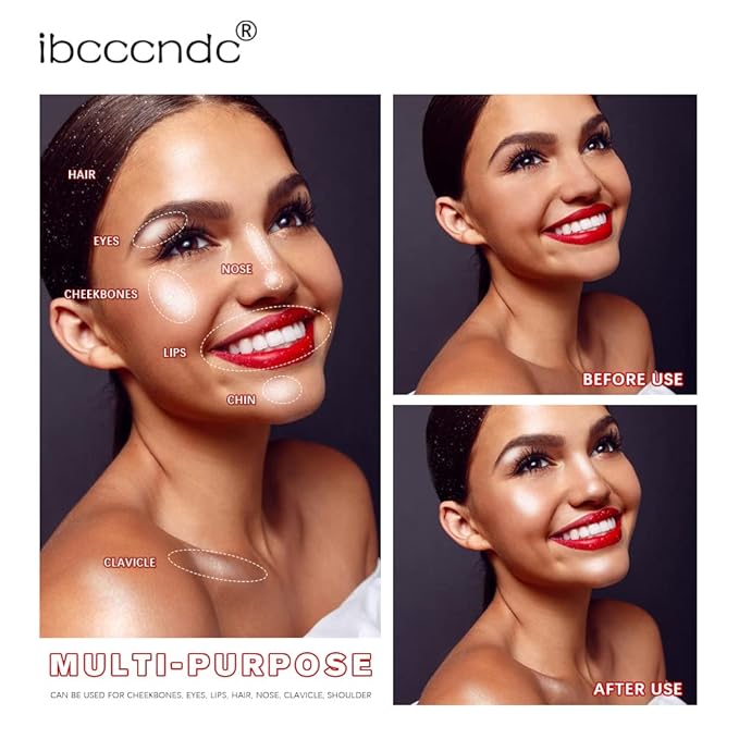 Highlight Polvo De Hadas, Fairy Highlighter Powder, Brightening Whole Body, Natural Three-Dimensional Face Contouring Clavicle Pat Powder, Highlighter Makeup-VivaGrace Women