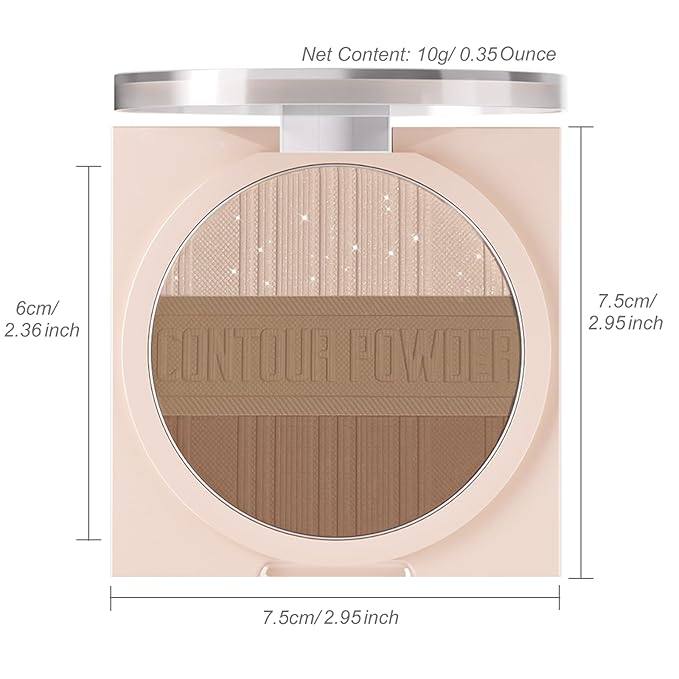 Contour Powder Makeup Palette Matte Shimmer Face Sculpting Shading Silky Smooth Tone Tuning Flawless Pressed Powder Bronzer for Warm Skin Tone, 01 Warm Brown-VivaGrace Women