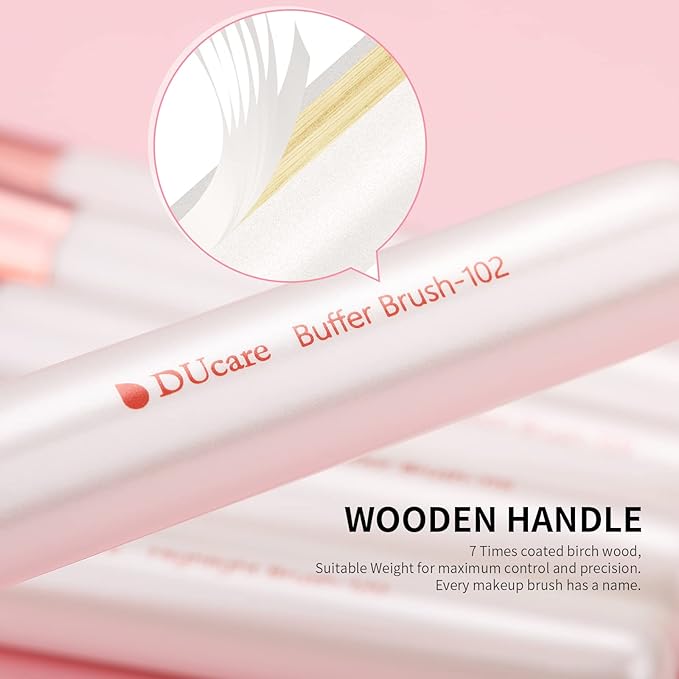 DUcare Makeup Brushes Set Professional 27Pcs Makeup Brushes Premium Synthetic Kabuki Foundation Blending Face Powder Blush Concealers Eye Shadows Make Up Brushes Kit White-VivaGrace Women