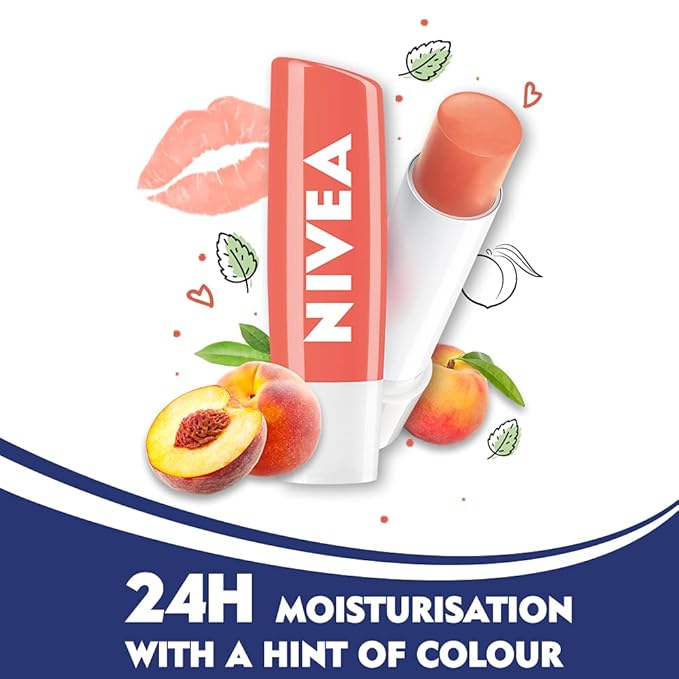 Nivea Lip Balm - Fruity Shine PEACH -Pack of 1-VivaGrace Women