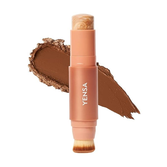 YENSA Super Serum Silk Foundation Stick - Full Coverage Foundation, Contour, Concealer, Bronzer All-In-One 100 mL / 3.5 oz (Deep 1)-VivaGrace Women