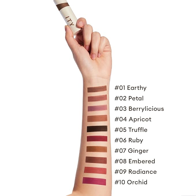 ITY Velvet Matte Finish Lip Stain-Mousse Textured Lip Clay, Red Shade, Conceals Lip Lines, Rich Pigment Lip Tint Lipsticks, 0.14 oz (4g) in Earthy, Berrylicious.-VivaGrace Women