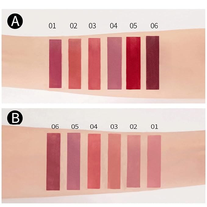 DEROL Lip Plumper Set,Natural Lip Plumper and Lip Care Serum,Lip Enhancer for Fuller,6Pcs Matte Liquid Lipstick Makeup Set, Matte liquid Long-Lasting Wear Non-Stick Cup Not Fade Waterproof Lip Gloss-VivaGrace Women