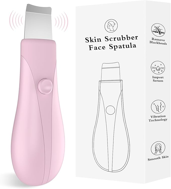 Skin Scrubber Face Spatula Skin Spatula Pore Cleaner Blackhead Remover Tools for Facial Deep Cleansing Skin Care Tool for Men and Women (Pink)-VivaGrace Women