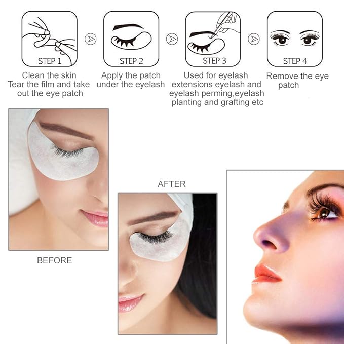 55 Pairs Set, Under Eye Hydrogel Pads, Professional Lint Free Eye Mask Eyelash Extension Gel Patches Kit for Adhesive Lash Beauty Tool (Green)-VivaGrace Women