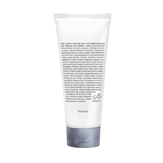Karl&Hans Botanic Gourmand Coconut Conditioner Hair Treatment - Organic, Silicone-Free, Moisturizing with Ceramide, Coconut Oil & Natural Extracts for All, Dry, Damaged, Frizzy Hair, 6.76 fl oz-VivaGrace Women