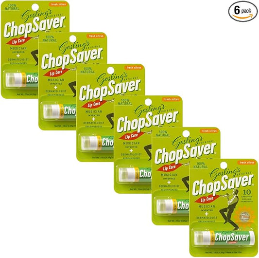 Gosling's Original ChopSaver Lip Care, All Natural Hydrating Lip Balm, Chapstick for Musicians and More, Effective Relief for Dry, Cracked Lips and Skin, Made in USA, 0.15 Oz (Pack of 6)-VivaGrace Women