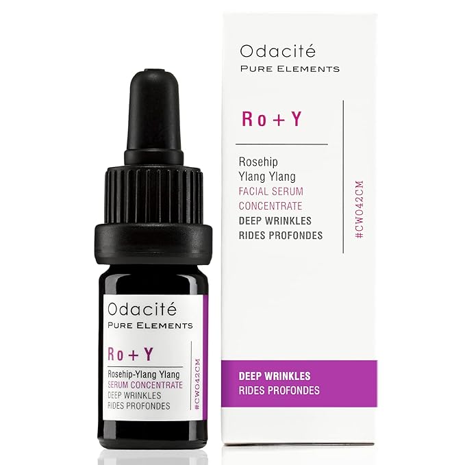 Odacité Anti Aging Serum Concentrate with Rosehip + Ylang-Ylang - Lightweight Facial Serum For Mature Skin, Fine Lines, Nourishes for Look of Plump, Youthful Skin - 0.17 Fl. Oz-VivaGrace Women