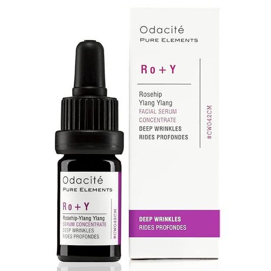 Odacité Anti Aging Serum Concentrate with Rosehip + Ylang-Ylang - Lightweight Facial Serum For Mature Skin, Fine Lines, Nourishes for Look of Plump, Youthful Skin - 0.17 Fl. Oz-VivaGrace Women