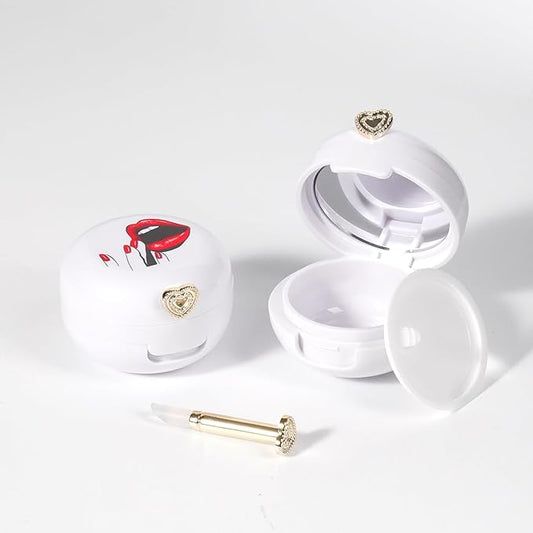 2 Pack Lip Balm Containers,Plastic Portable Empty Lip Balm Container with Mirror and Silicone Lip,Empty Lipstick Dispenser Box for Travel,Home-VivaGrace Women