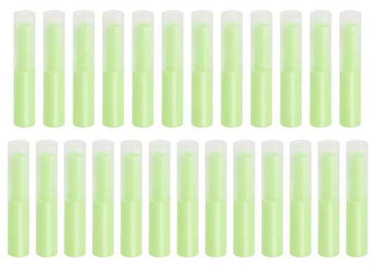 0.14oz Empty Flavored Lip Balm Container Tubes Plastic Homemade Moisturizing Lip Stick with Caps Bulk Fit for Women Adult DIY Making Supplies, 25 Count (Green)-VivaGrace Women