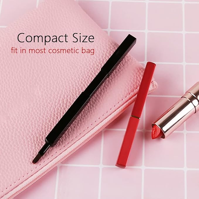 Lip Applicator Brush - 3 Pack Exquisite Professional Dustproof Retractable Lip Brush - Makeup Lipstick Lip Gloss Applicators (Black, Silver and Jewelry Red)-VivaGrace Women