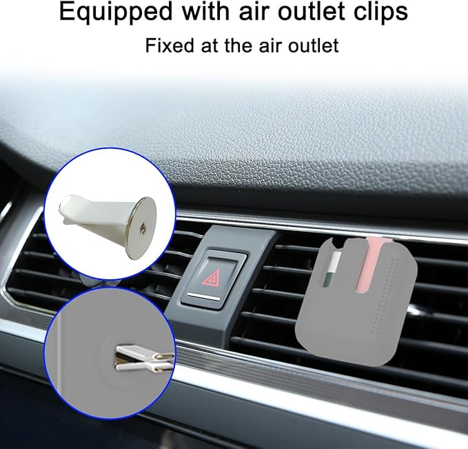 Holder for Car Air Vent, Upright Washable Lip Balm Protector for Women Girls, Auto Interior Space Saving Accessories, Universal for Vehicle, Truck and More（Gray）-VivaGrace Women