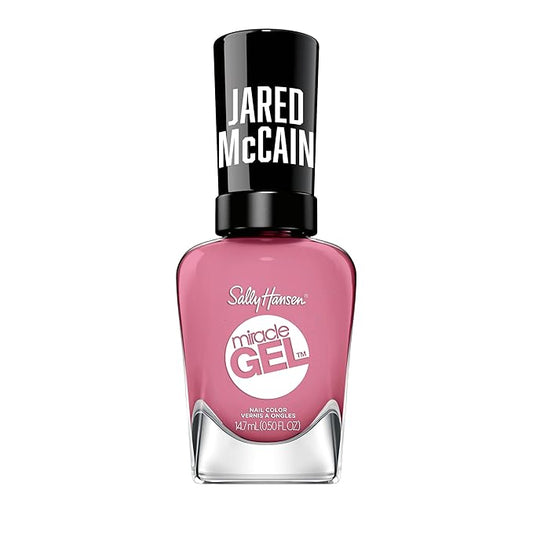 Sally Hansen Miracle Gel™ x Jared McCain, Point Guard Pink, Long Lasting, Gel-Like Formula, No UV Lamp Needed, PInk Nail Polish