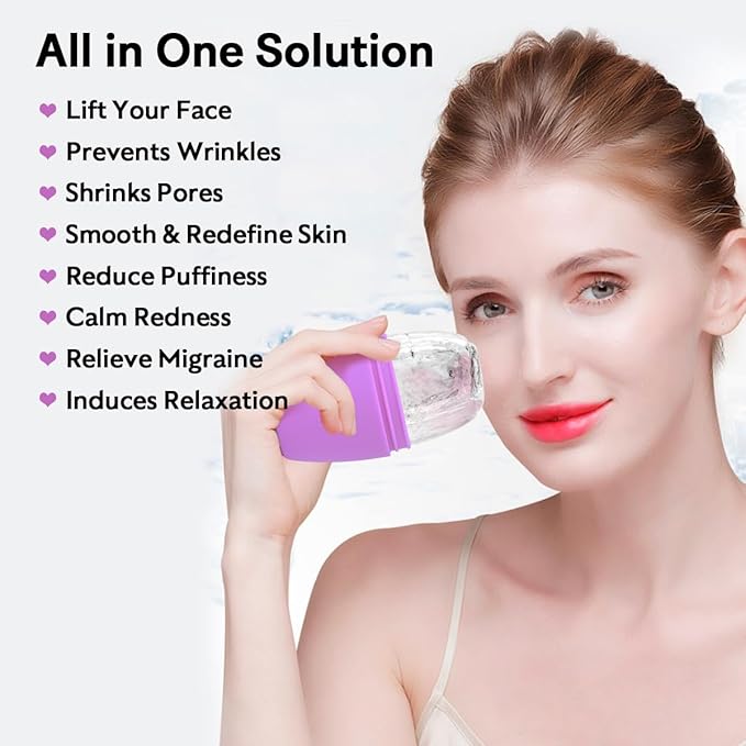 LATME Ice Cube Roller for Face Eyes,Reusable Silicone Ice Mold,Womens Gifts,Face Massager Roller Puffiness Migraine Pain Relief and Minor Injury-VivaGrace Women