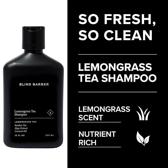Blind Barber Shower Essentials Gift Set - Mens Body Wash, Shampoo and Conditioner Set - Lemongrass Tea Body Soap + Hair Care Gifts for Men (3 Count)-VivaGrace Women