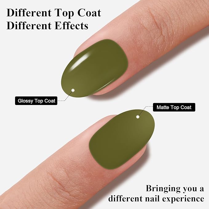 Imtiti Green Gel Nail Polish, 1 Pcs 15ml Olives Green Color Autumn Winter Gel Polish UV LED Cure Nail Art Manicure Salon DIY Gift for Women Girl