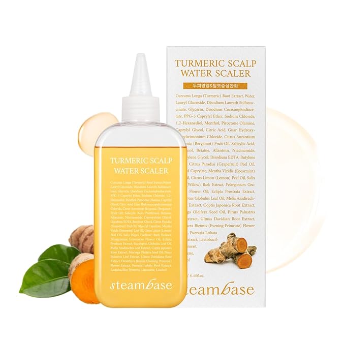 Turmeric Scalp Water Scaler | Scalp Exfoliator for Itchy Dry Scalp, Thinning Hair, Buildup Remover, Treatment for Excess Sebum Oily Greasy Hair | Korean Hair Care Products, 8.45 fl oz-VivaGrace Women
