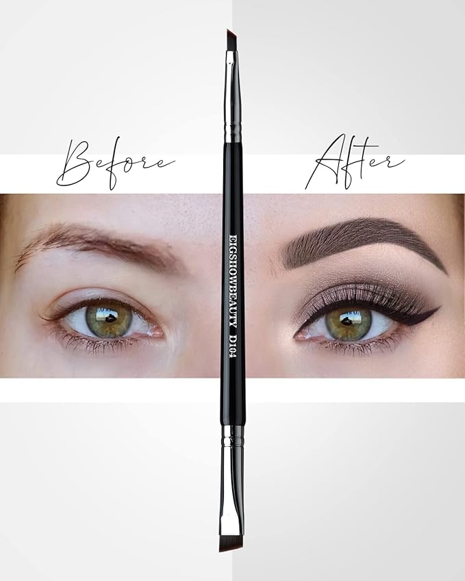 Eyebrow Brush & Eyeliner Brush, EigshowBeauty Double-Ended BrushesOne Brush For 2 Uses - Black (D104)-VivaGrace Women