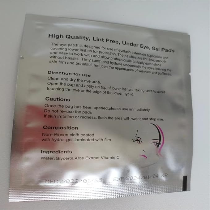Eye Gel Patches,Under Eye Pads Lint Free Lash Extension Eye Gel Patches for Eyelash Extension (100)-VivaGrace Women
