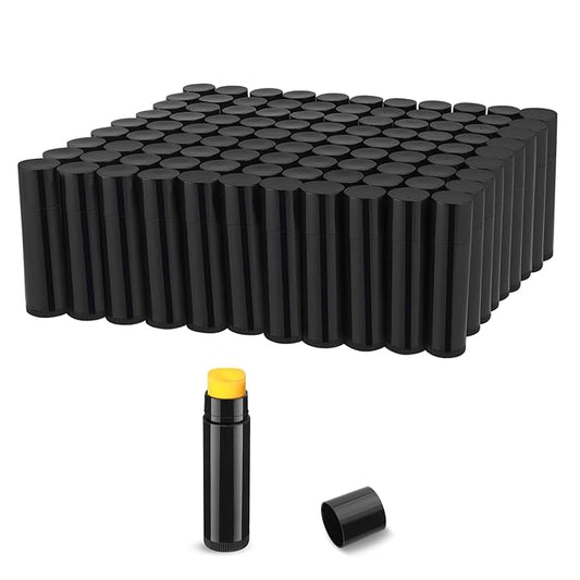 100 Pcs 5.5ml Bulk Empty Lip Balm Tubes Refillable Plastic Lip Gloss Container Travel Lipstick Tubes Chapstick Tubes Holder For DIY Homemade Lip Balm (black)-VivaGrace Women