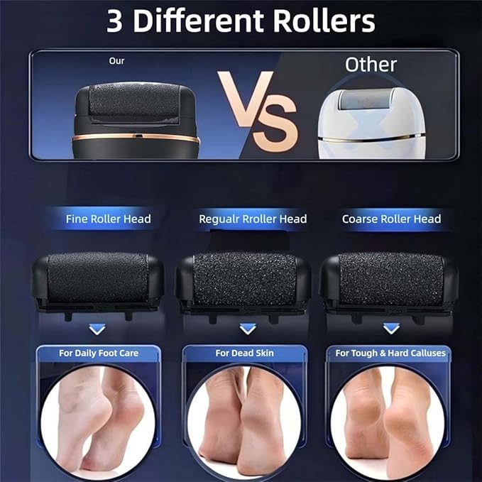 Electric Foot Callus Remover, Portable Electric Foot File with 15 in 1 Professional Pedicure Kits, Rechargeable Pedicure Tools for Foot Care, Waterproof Remover Cracked Feet & Dead Skin (Black)-VivaGrace Women