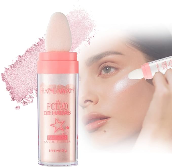 Polvo De Hadas - Body Glitter Highlighter Powder Fairy Stick for Makeup Shimmer and Shine High Gloss Blush Contour Powder Makeup - 3 Colors Sparkle Patting Powder For Hair Face Eyes Body-VivaGrace Women