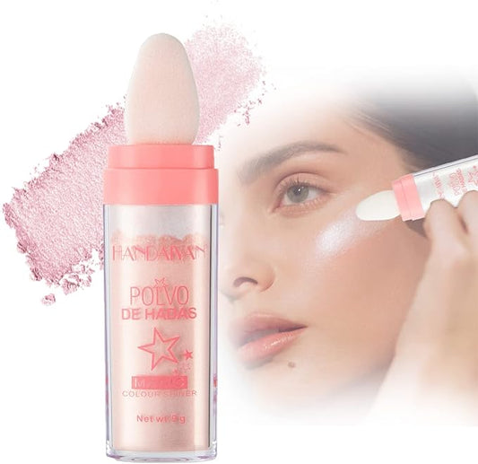 Polvo De Hadas - Body Glitter Highlighter Powder Fairy Stick for Makeup Shimmer and Shine High Gloss Blush Contour Powder Makeup - 3 Colors Sparkle Patting Powder For Hair Face Eyes Body-VivaGrace Women