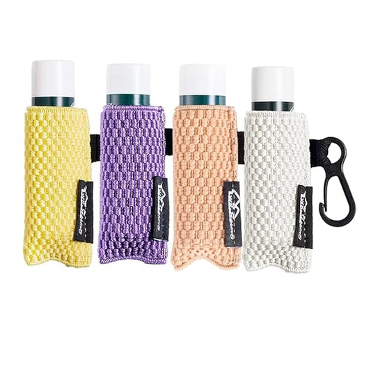 WKieason Lip Balm Sleeves Holder Keychain 4pcs Clip on Chapstick Keychain Holder Pouch Tight-Knit Elastic Lipstick Key Chain Holder-VivaGrace Women