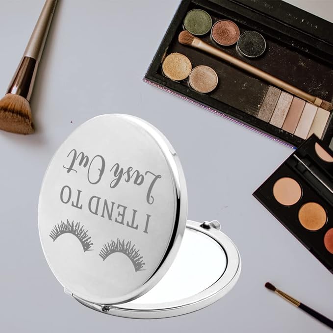 TGBJE Eye Lash Pocket Mirror Lashes Girl Gift I TEND to Lash Out Compact Mirror for Women Girls Beautician Gift (lash out mirror)-VivaGrace Women