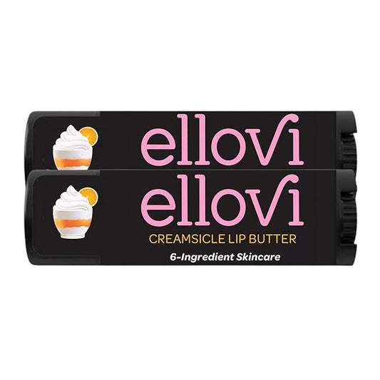 Natural Lip Butter Lip Balm - Creamsicle - Pure Enough to Eat - Made With Just 6 Vegan Ingredients - 100% Natural & Organic Moisturizing Lip Care for All Day Hydration (2-Pack)-VivaGrace Women