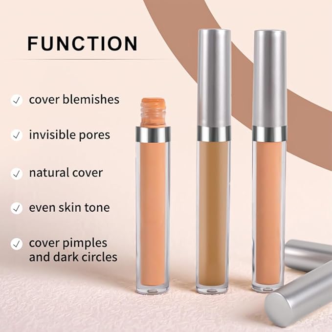 Kaely 2Pcs Hydrating Concealer Wand,Full Coverage Liquid under Eye Concealer,Long Lasting Waterproof Primer Makeup for Dark Circles and Puffiness Trouble Spots Redness,Eye Ring corrector de ojeras 08-VivaGrace Women