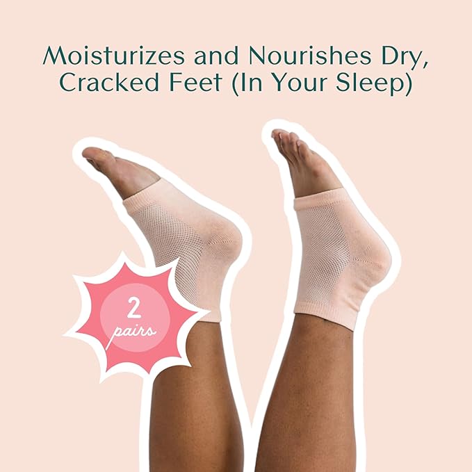 Bare August Moisturizing Heel-Repair Gel Socks – Overnight Spa Sleep Socks for Dry, Cracked Heels & Soft Feet-VivaGrace Women